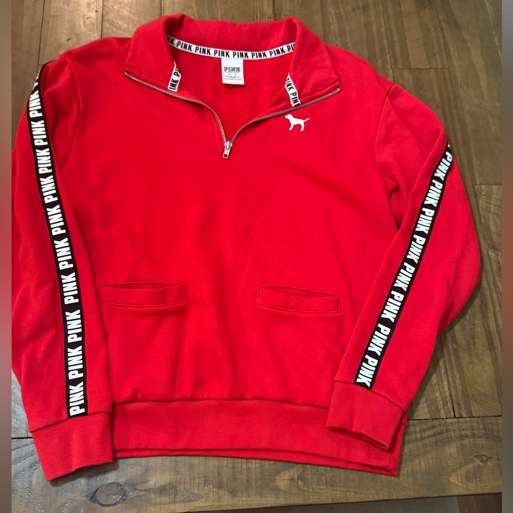 Victoria's Secret PINK Red Zip-Up Women’s Sweatshirt